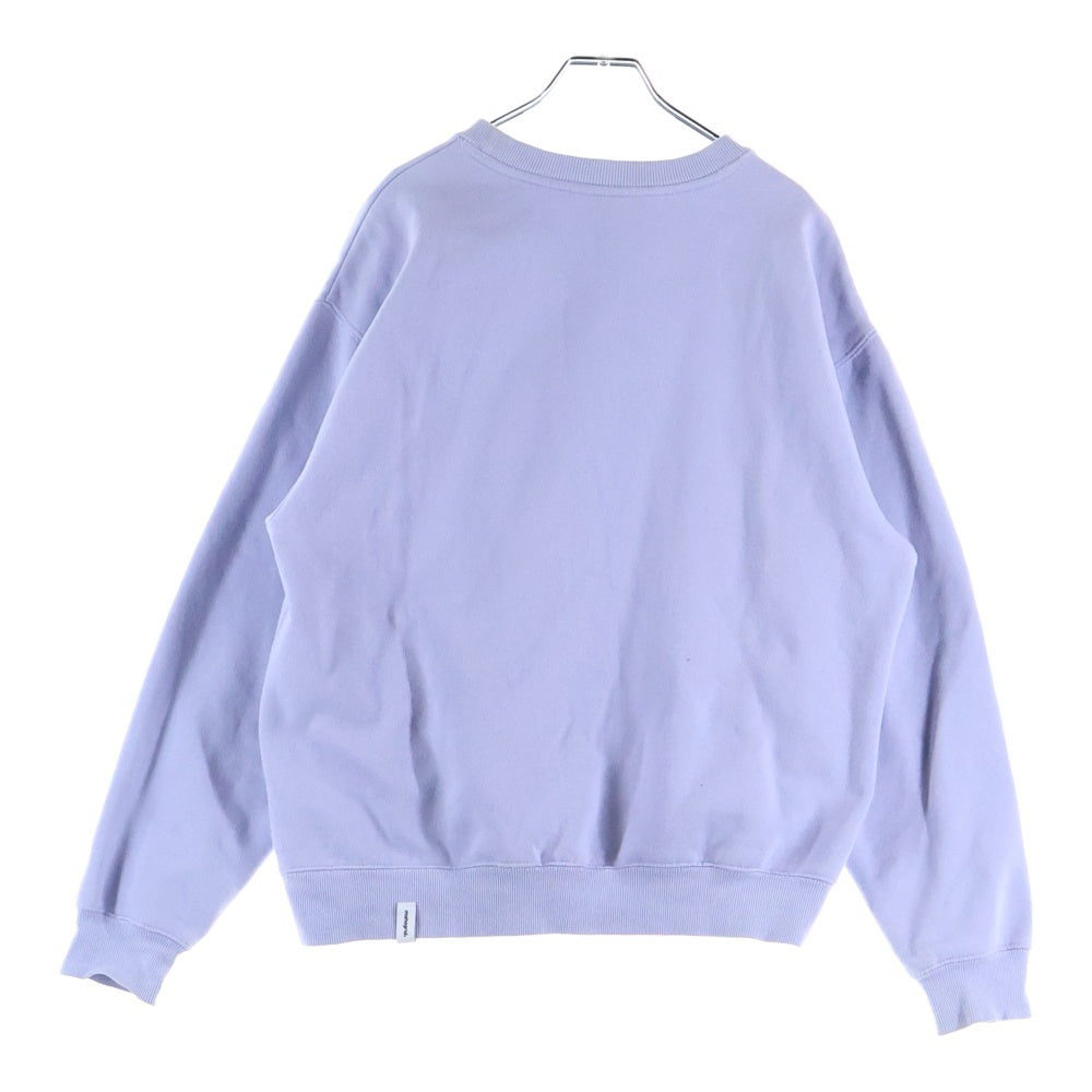 NO BRAND(ノーブランド) MAHAGRID マハグリッド フロントロゴデザイン クルーネック カットソー スウェット トレーナー パープル MG2B MM481 APPS