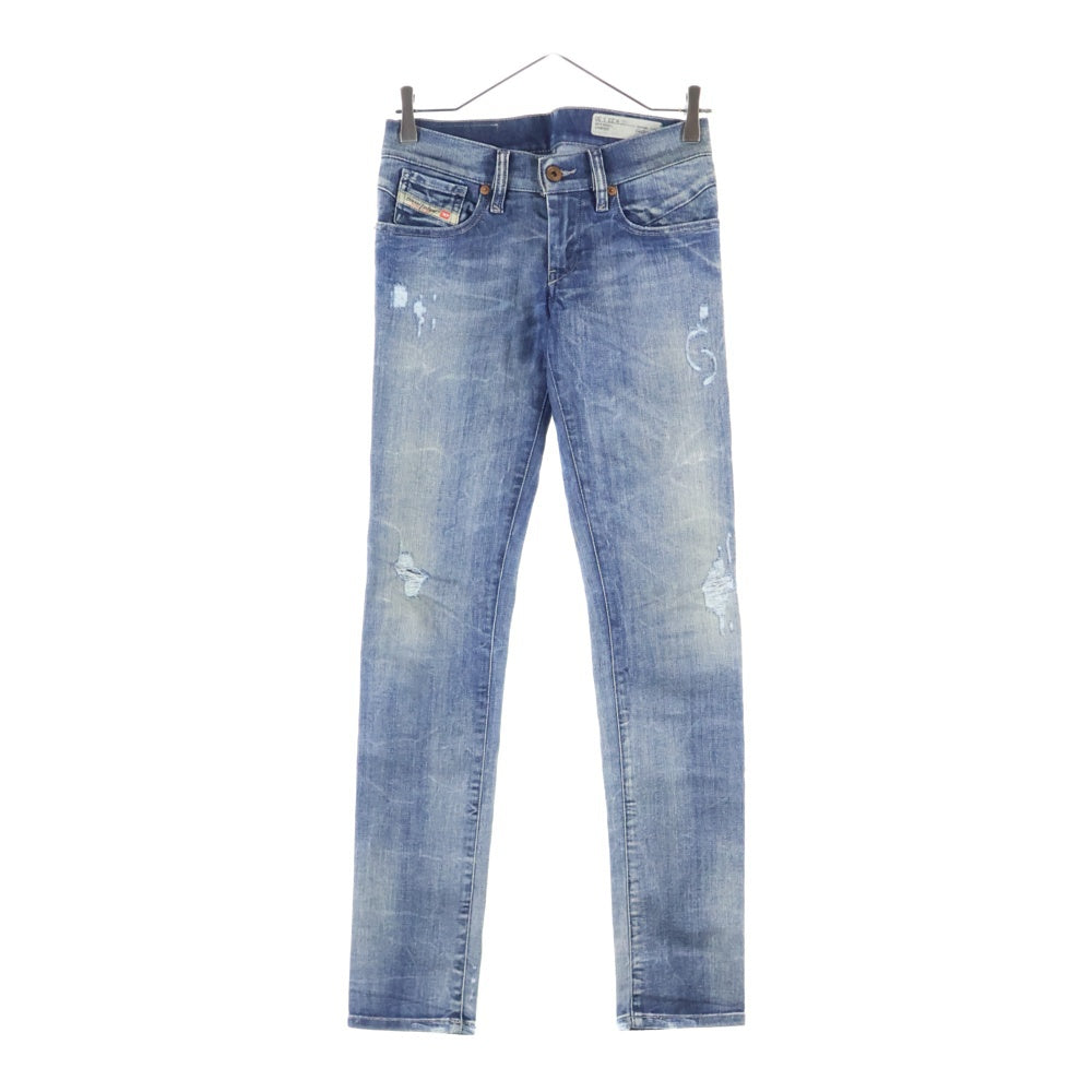 DIESEL(ディーゼル) GETLEGG ダメージ加工 ジップフライ デニム スキニーパンツ インディゴ レディース 03030
