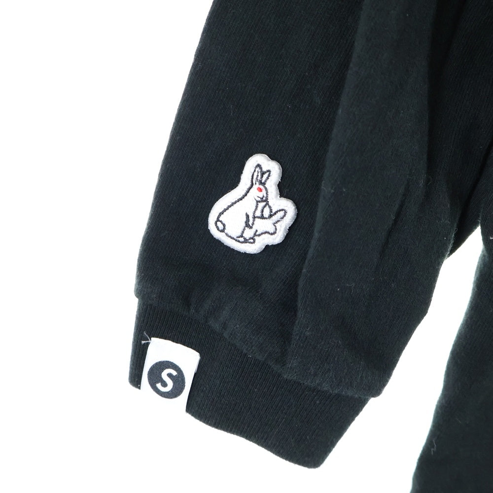SAPEur(サプール) ×FR2 ハートラビット プリント バレンタイン 長袖ロングスリーブTシャツ カットソー ブラック