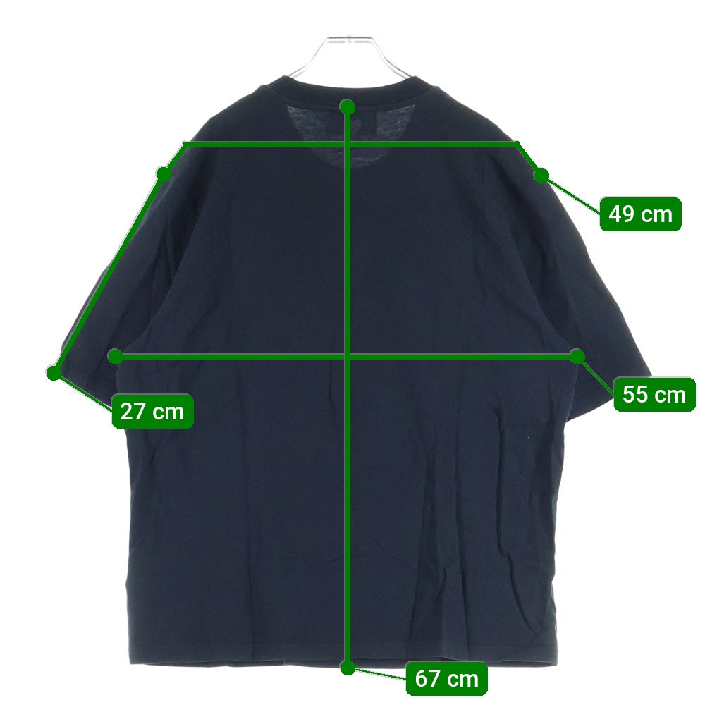 ami paris(アミパリス) ロゴプリント バックハートエンブロイダリー クルーネック半袖Tシャツ カットソー ブラック UTS024.726