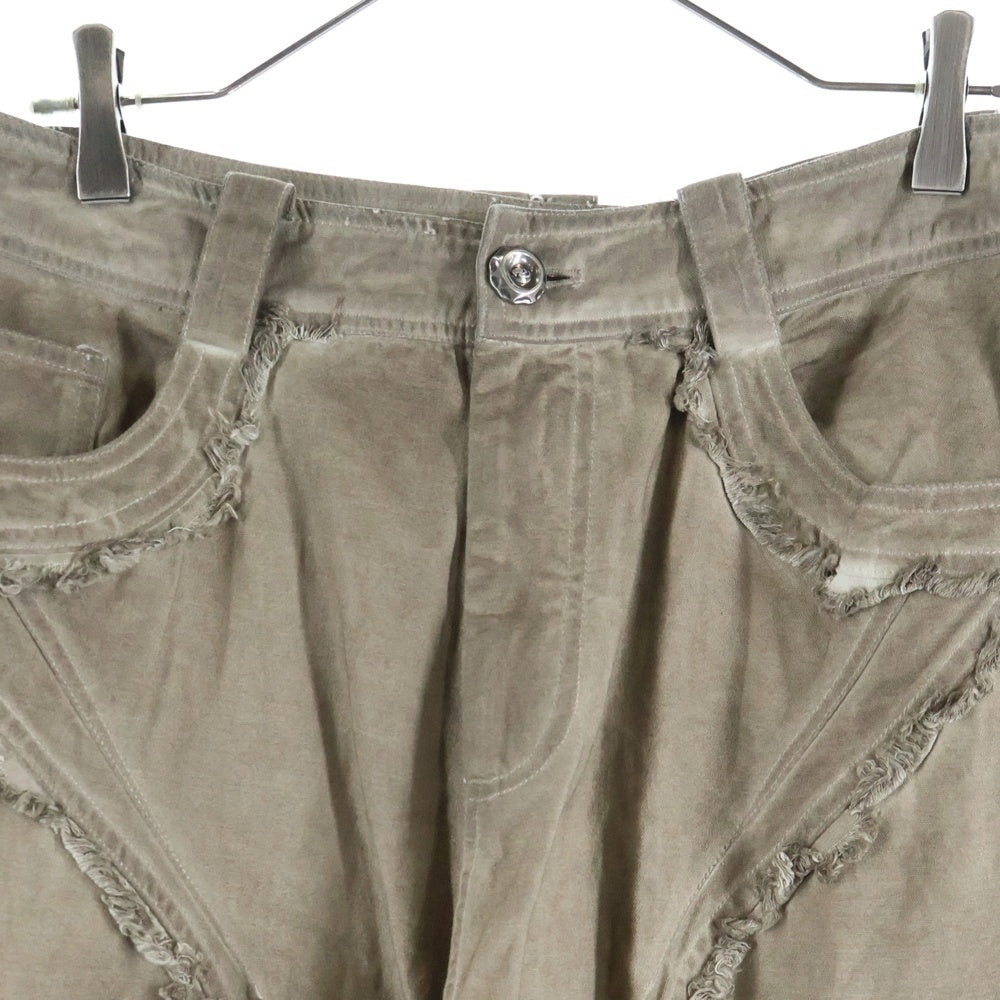 Personsoul(パーソンソール) STRUCTURED PANTS USED加工 ストラクチャード ワイドカーゴパンツ ブラウン