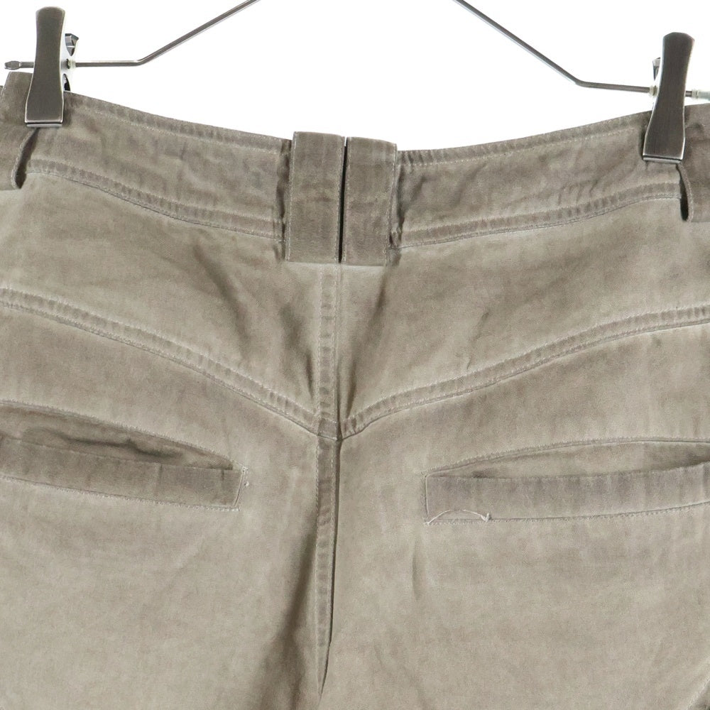 Personsoul(パーソンソール) STRUCTURED PANTS USED加工 ストラクチャード ワイドカーゴパンツ ブラウン