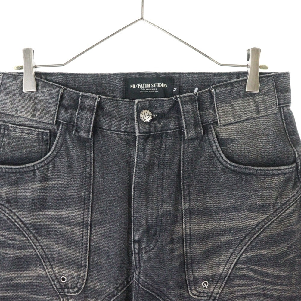 NO/FAITH STUDIOS(ノーフェイスストゥディオス) SUN FADED DUNE BAGGY DENIM サンフェイド ジップフライ バギーデニムパンツ ブラック