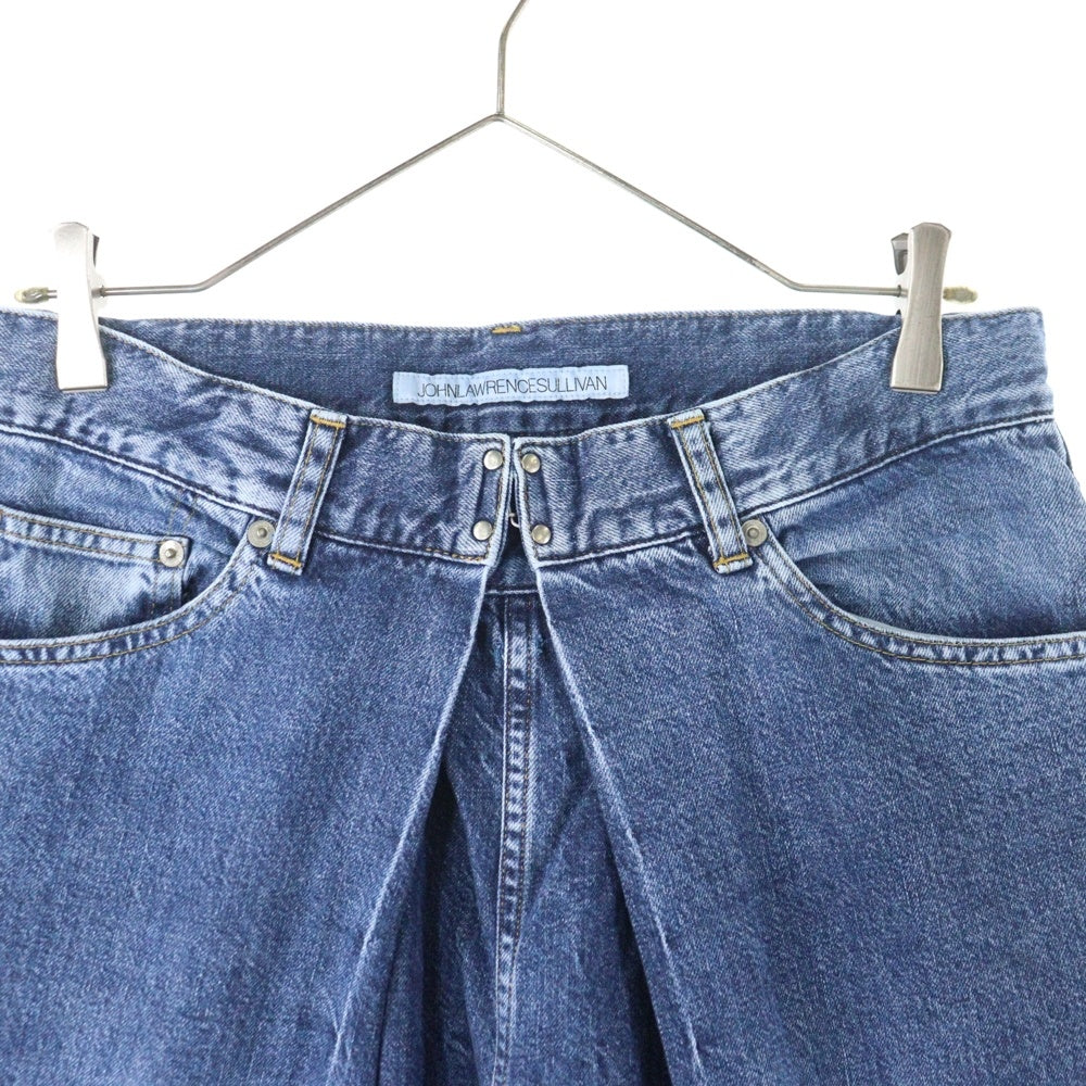 JOHN LAWRENCE SULLIVAN(ジョンローレンスサリバン) WASHED DENIM WIDE PANTS ウォッシュドデニム フロントフック ワイドパンツ インディゴ JLS-02-22