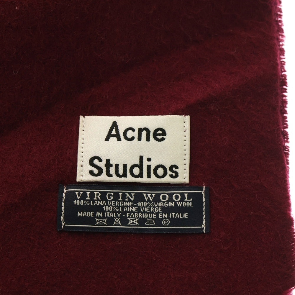 Acne Studios(アクネ ストゥディオズ) VIRGIN WOOL 大判 ウール フリンジマフラー バーガンディ