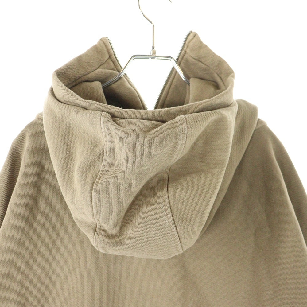 entire studios(エンタイア スタジオ) FULL ZIP オーバーサイズ コットンスウェット ジップアップパーカー ブラウン ES2106