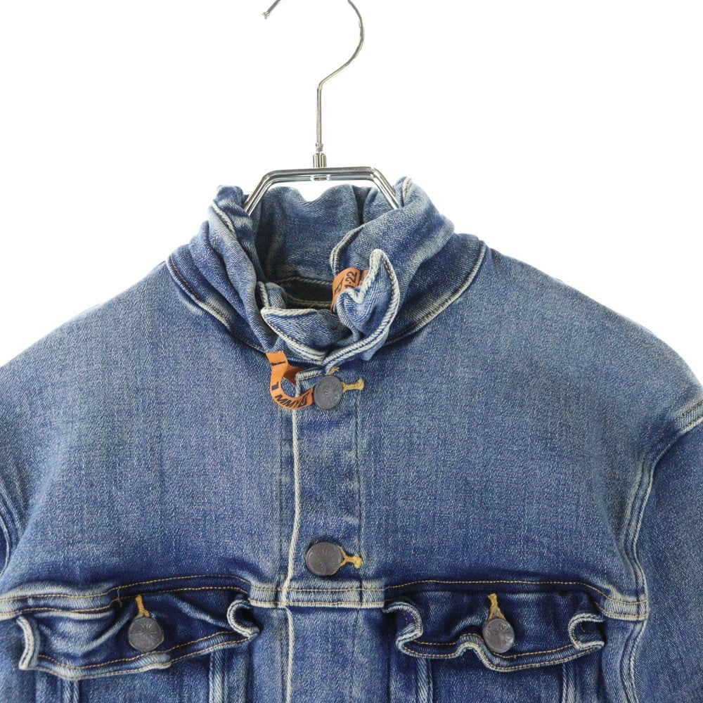 MAISON MIHARAYASUHIRO(メゾンミハラヤスヒロ) 21AW SHRANK DENIM BLOUSON シュランク コットンストレッチ デニムジャケット ブルゾン インディゴ レディース B07BL171