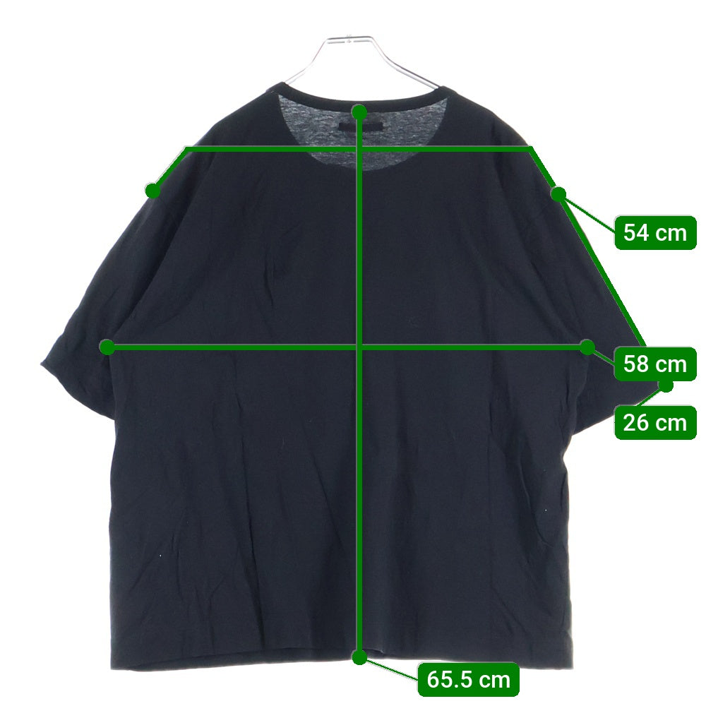 TAAKK(ターク) 25SS RUFFLE PRINT T-SHIRTS フリルデザイン グラフィックプリント クルーネック 半袖Tシャツ カットソー ブラック TA25SS-JR090