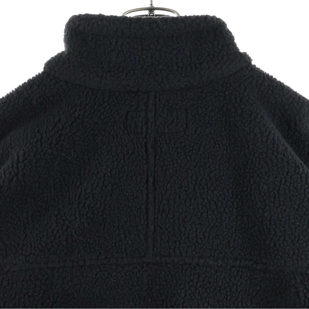 GX1000(ジーエックスセン) マルチポケット ロゴデザインジップアップ ボアジャケット ブラック