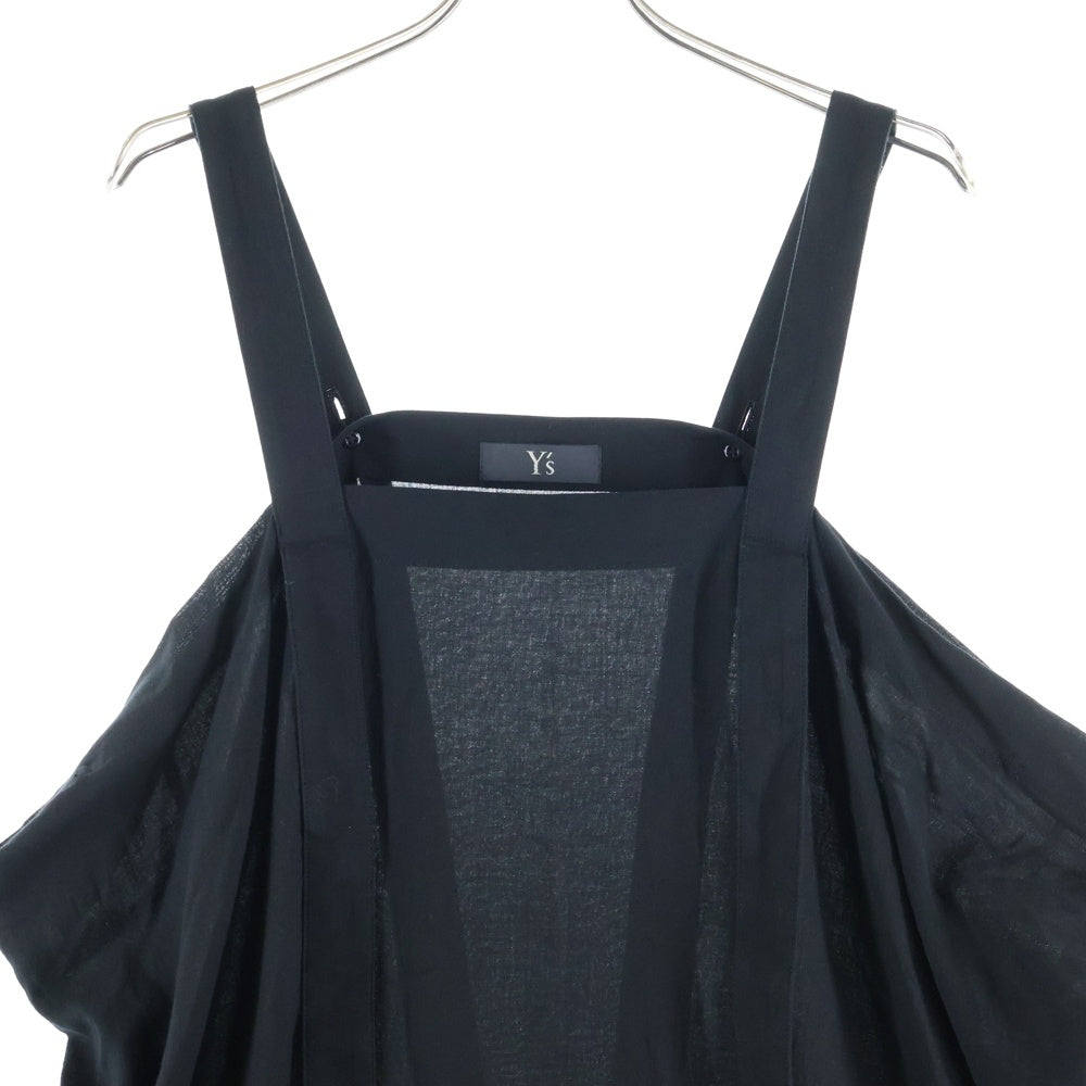 Y's(ワイズ) COTTON BOYLE VIYELLA SHOULDER STRAP DRESS コットンボイル ヴィエラ ショルダーストラップ ドレス ブラック レディース YP-D13-021