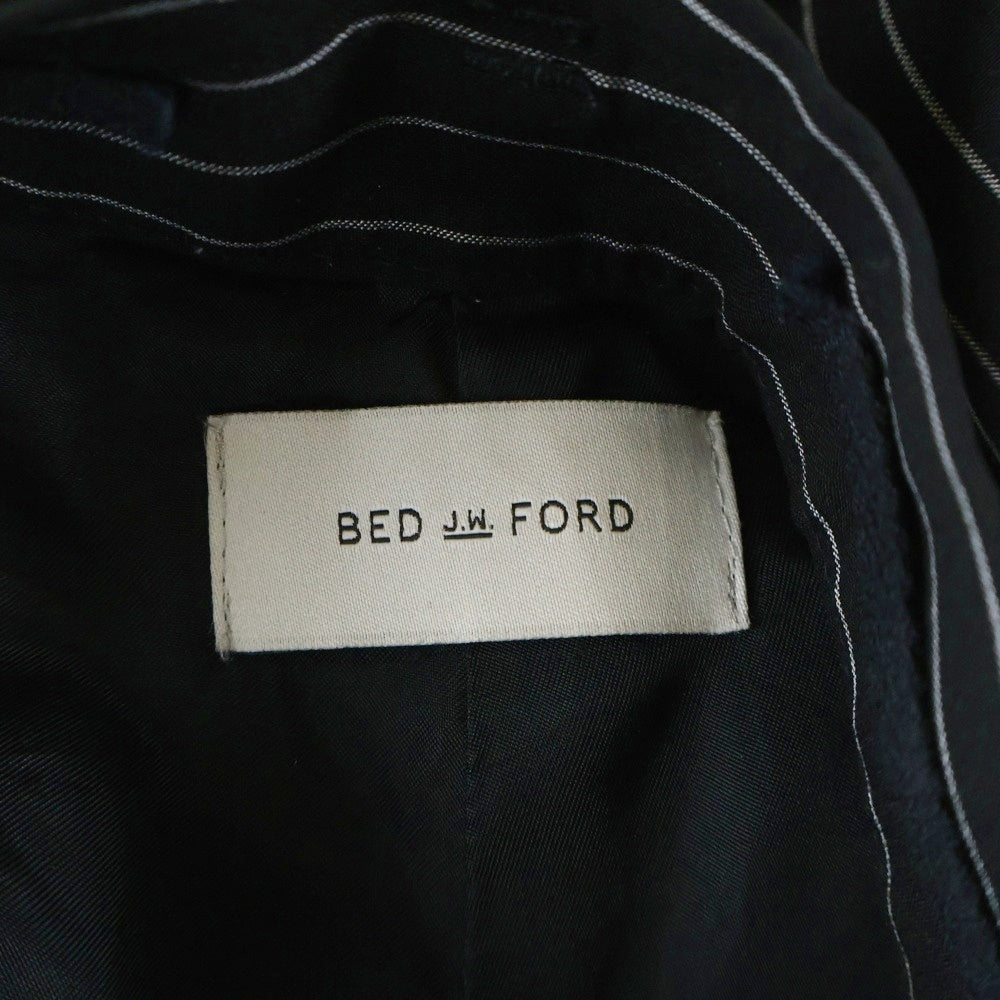 BED J.W. FORD(ベッドフォード) 20SS カットオフ デザイン 2タック ストライプ パンツ ブラック 20SS‐B‐PT02‐2