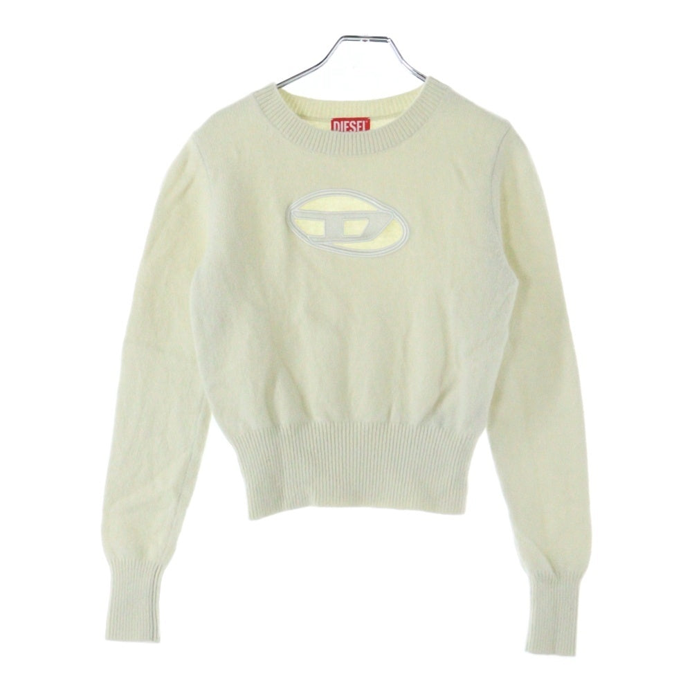 DIESEL(ディーゼル) M-AREESA Dロゴ クルーネック ニットセーター アイボリー レディース A06712