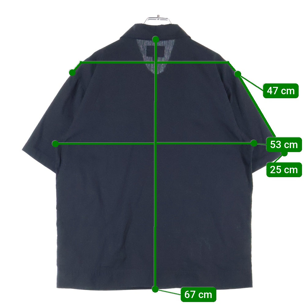 STUSSY(ステューシー) ZIP UP WORK SHIRT ジップアップ 半袖ワークシャツ ブラック