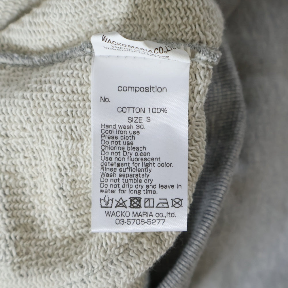 WACKO MARIA(ワコマリア) 23AW HEAVY WEIGHT PULL OVER HOODED SWEAT SHIRT ヘビーウェイト プルオーバーフーデッドスウェットシャツ パーカー グレー 23FW-WMC-SS03