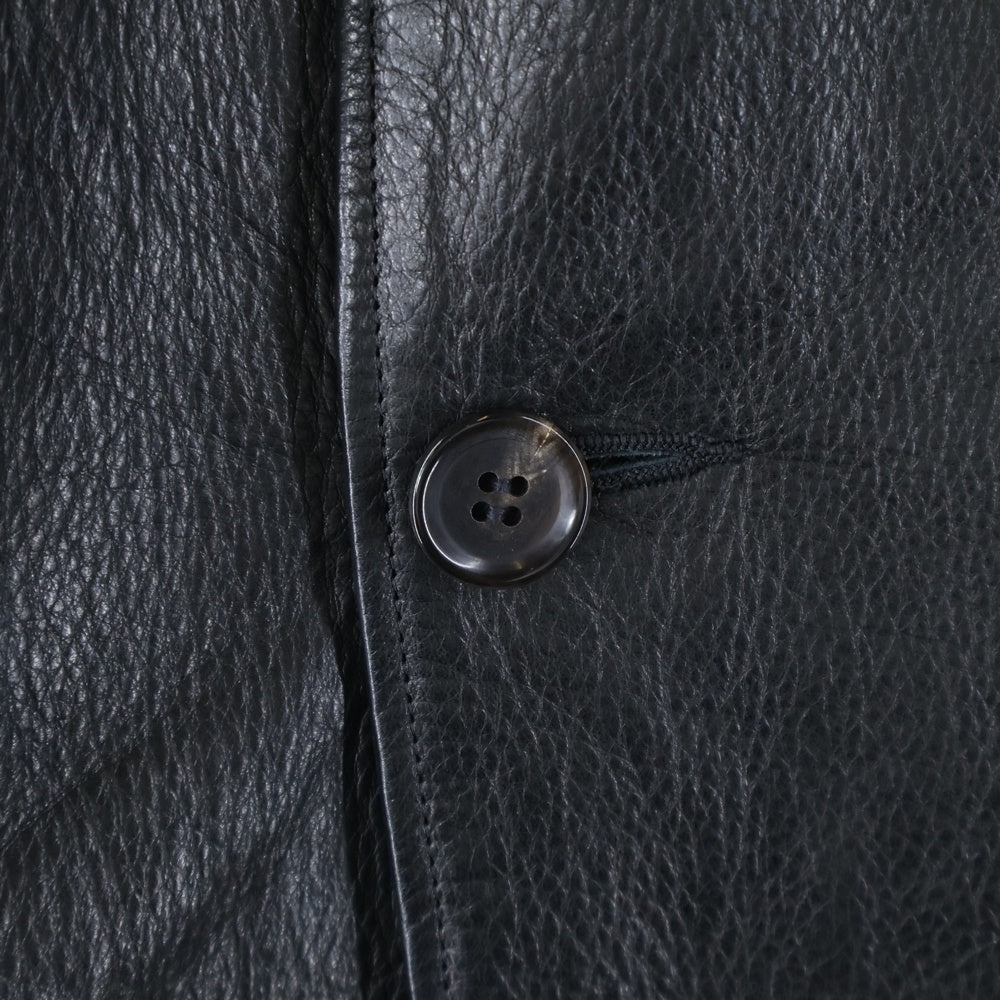 WACKO MARIA(ワコマリア) 24SS LEATHER CAR COAT TYPE-2 レオパード レザーカーコート ジャケット ブラック 24SS-WMO-CO02