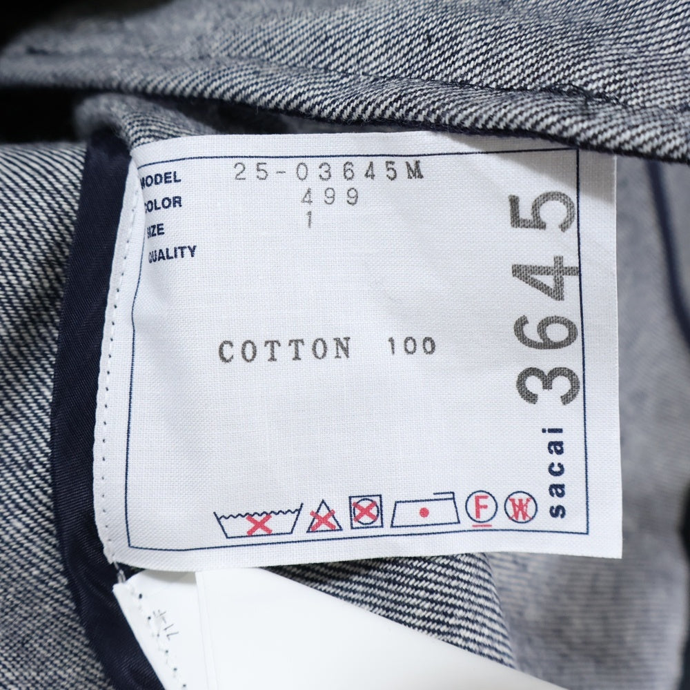 Sacai(サカイ) 25SS DENIM JACKET コットン リジッド デニムジャケット インディゴ 25-03645M