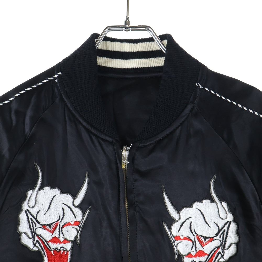 WACKO MARIA(ワコマリア) 16AW ×WOLF'S HEAD SOUVENIOR JACKET ウルフズヘッド スーベニア エンブロイダリー ジャケット ブラック 16FW-WMO-BL09