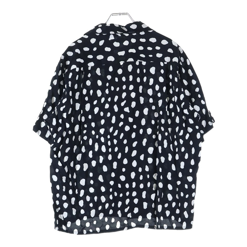 WACKO MARIA(ワコマリア) 24SS HAWAIIAN SHIRT S/S レオパード 半袖ハワイアン オープンカラーシャツ ブラック 24SS-WMS-HI02