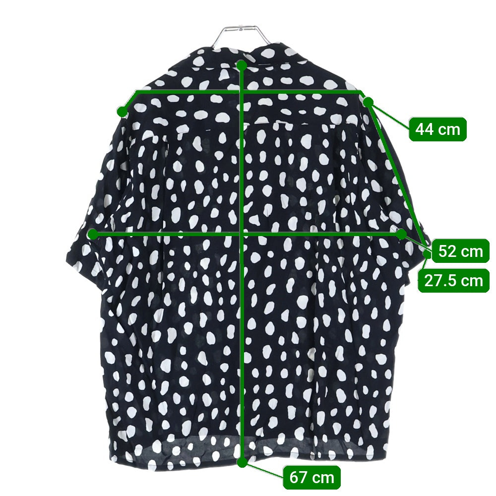 WACKO MARIA(ワコマリア) 24SS HAWAIIAN SHIRT S/S レオパード 半袖ハワイアン オープンカラーシャツ ブラック 24SS-WMS-HI02