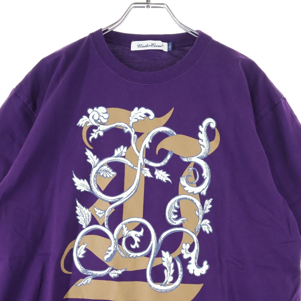 UNDERCOVER(アンダーカバー) アルファベットフロントプリント クルーネック 半袖Tシャツ カットソー パープル UC2E3807