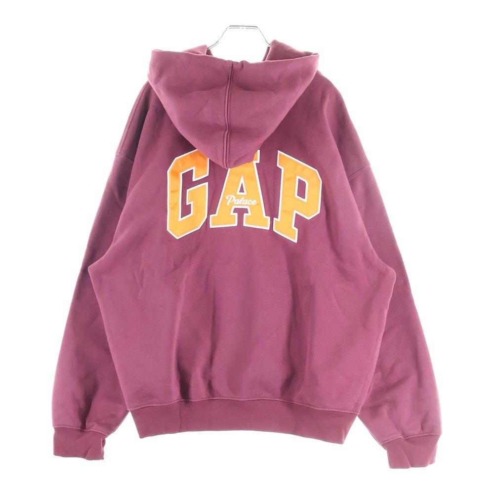 Palace Skateboards(パレススケートボーズ) 24SS ×GAP PAL HOODED SWEATSHIRT ギャップ フロントカレッジロゴ プルオーバースウェットパーカー フーディー バーガンディ 427453-03