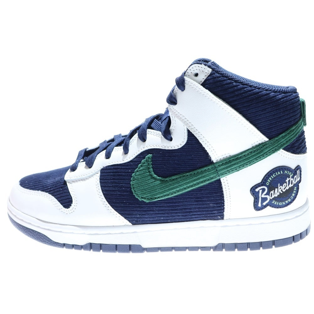 NIKE(ナイキ) DUNK HIGH PRM EMB ダンク ハイカットスニーカー ホワイト/ネイビー US9.5/27.5cm DH0953-400