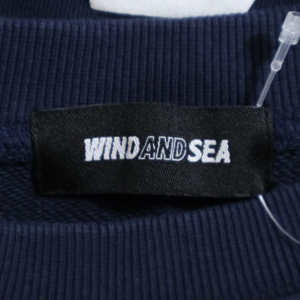 WIND AND SEA(ウィンダンシー) 23AW ×MLB CREW NECK SWEAT YANKEES エムエルビー ヤンキース ロゴプリント ロングスリーブ クルーネック スウェット ネイビー WDS-C-ML85-24-Q1-06