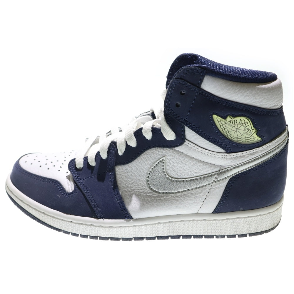 NIKE(ナイキ) AIR JORDAN 1 HIGH OG CO.JP MIDNIGHT NAVY 2020 エアジョーダン 1 ミッドナイトネイビー ハイカットスニーカー ホワイト/ネイビー US9/27.0cm DC1788-100