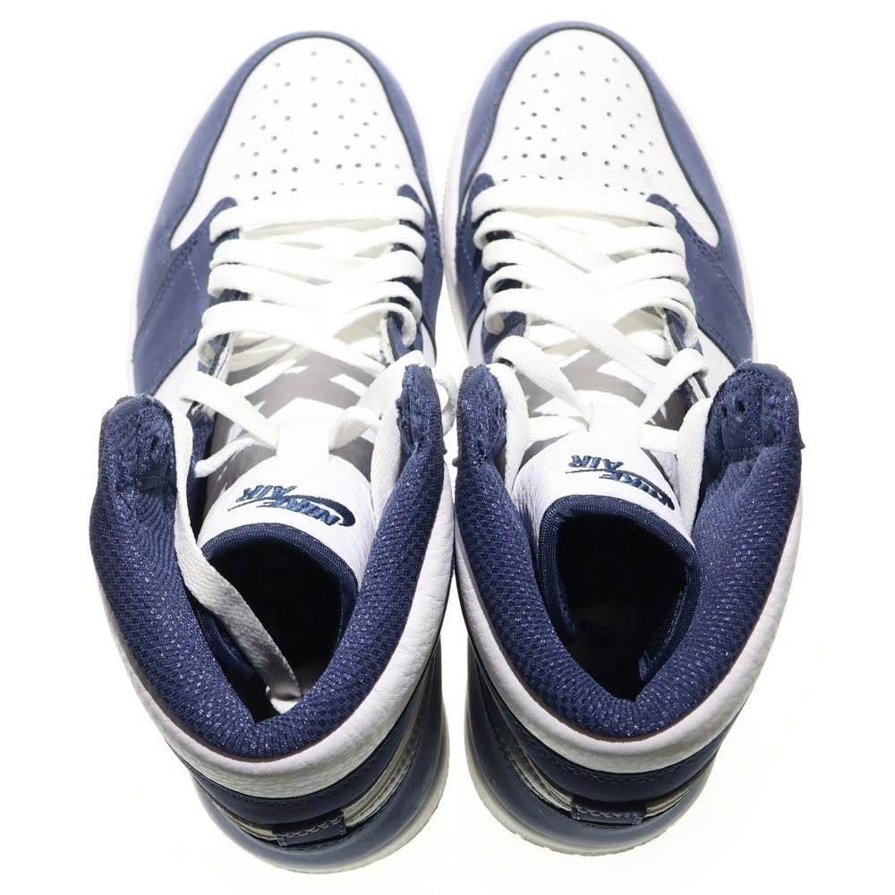 NIKE(ナイキ) AIR JORDAN 1 HIGH OG CO.JP MIDNIGHT NAVY 2020 エアジョーダン 1 ミッドナイトネイビー ハイカットスニーカー ホワイト/ネイビー US9/27.0cm DC1788-100