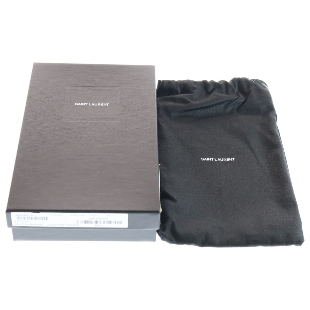 YVES SAINT LAURENT(イヴサンローラン) クロコ型押し ロゴプレート