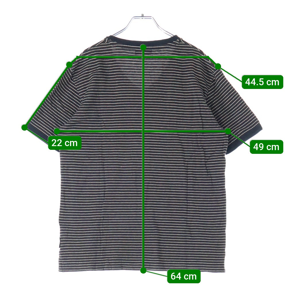 BURBERRY LONDON(バーバリーロンドン) Vネック ボーダー 半袖Tシャツ カットソー ブラウン FAK68-803-50