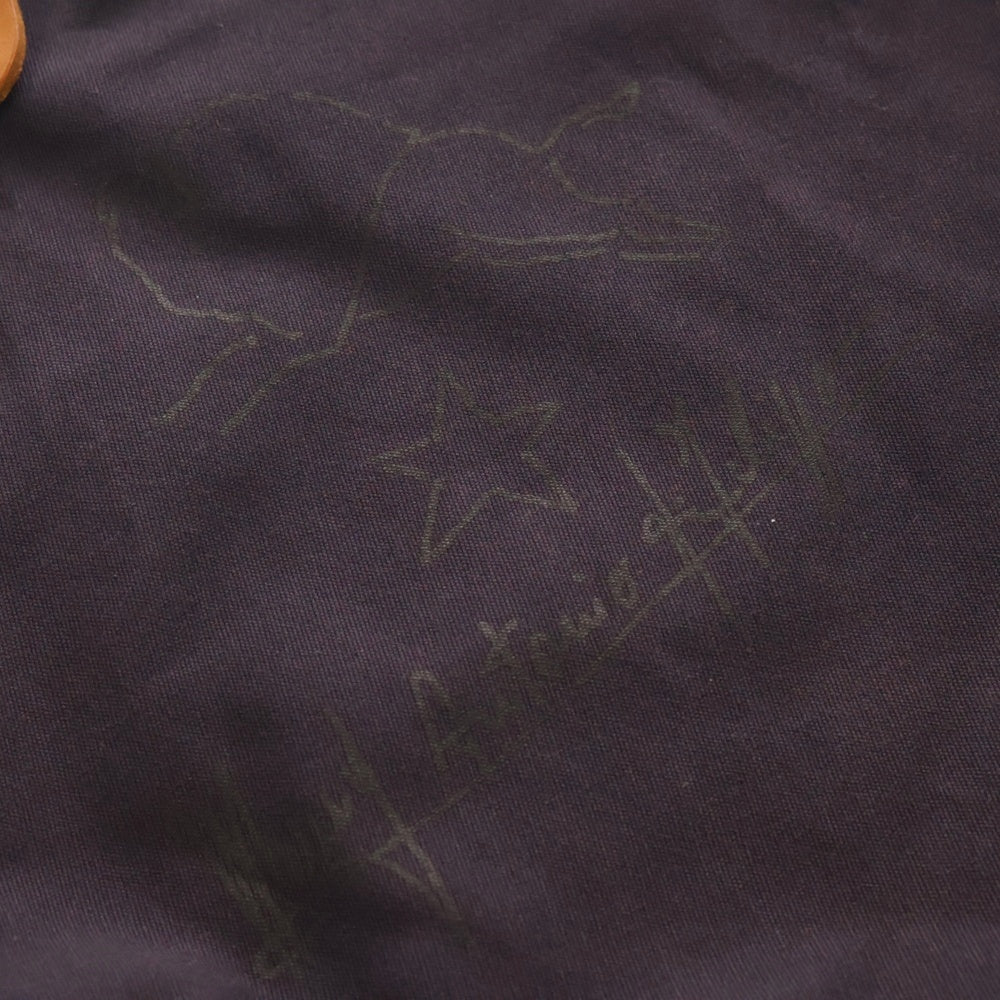 IL BISONTE(イル ビゾンテ) レザーハンド キャンバス トートバッグ パープル