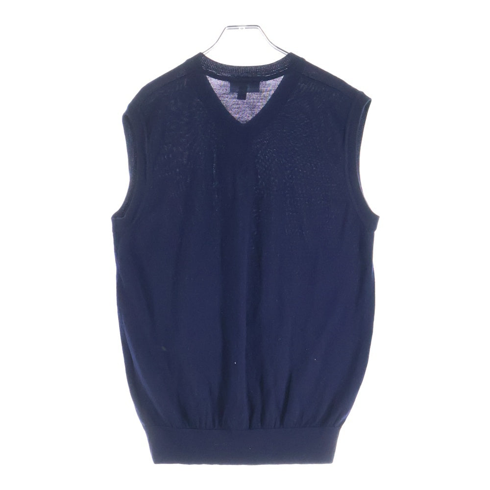LACOSTE(ラコステ) ウォッシャブル メリノウール Vネック ニットベスト ネイビー AH370EL