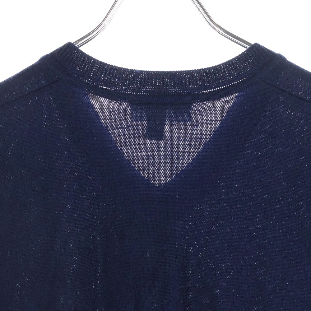 LACOSTE(ラコステ) ウォッシャブル メリノウール Vネック ニットベスト ネイビー AH370EL