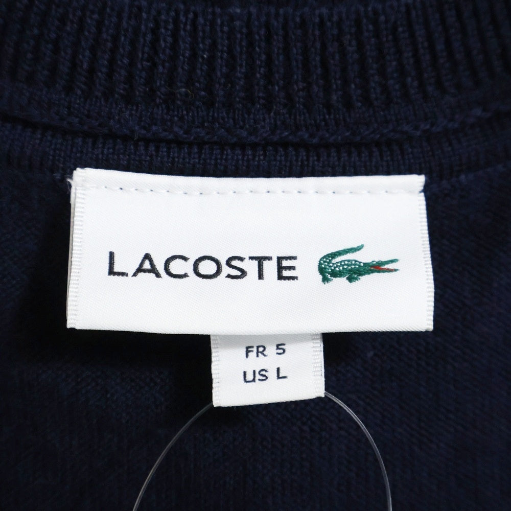 LACOSTE(ラコステ) ウォッシャブル メリノウール Vネック ニットベスト ネイビー AH370EL