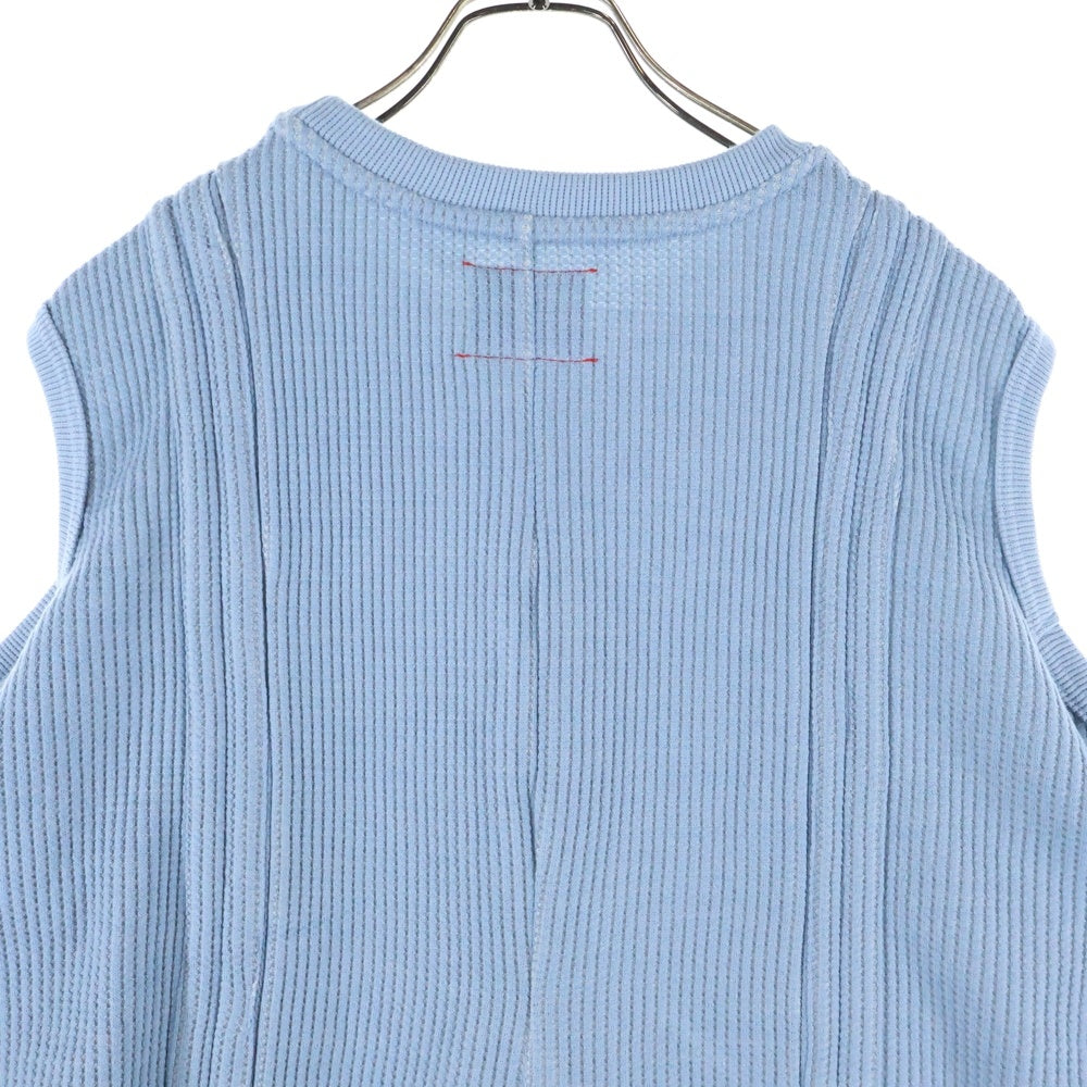 SYU.HOMME/FEMM(シュウ オム フェム) 21SS Mulch Shrink long sleeves ウール混 マルチシュリンク オフショル ロングスリーブ ブルー H21SS-03