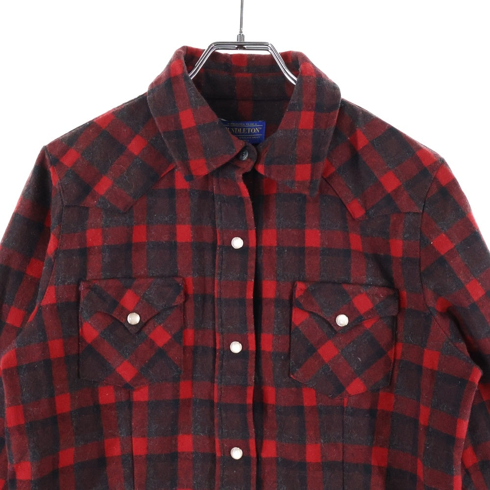 PENDLETON(ペンドルトン) FITTED ウール 長袖チェックシャツ レッド/ブラック