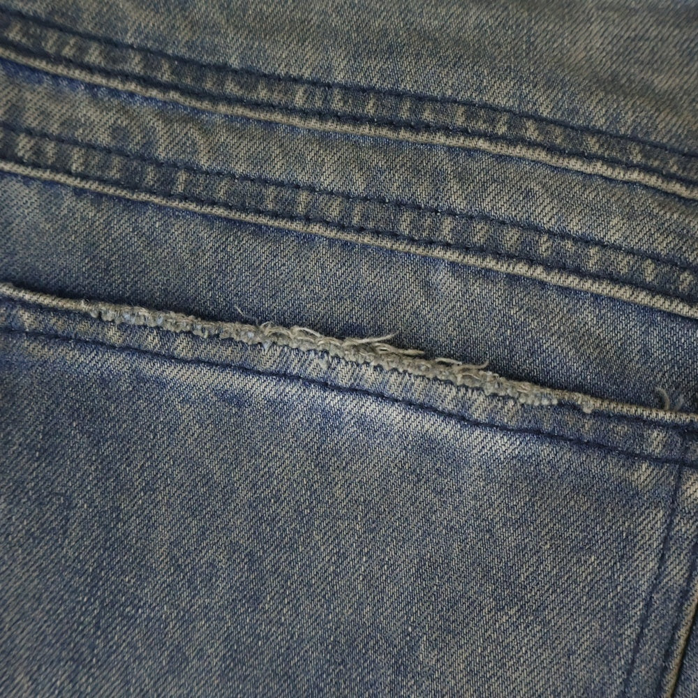 NO/FAITH STUDIOS(ノーフェイスストゥディオス) BASIC USED DENIM ベーシック ユーズド加工 ジップフライ ワイドデニムパンツ インディゴ BSUD03-BLK