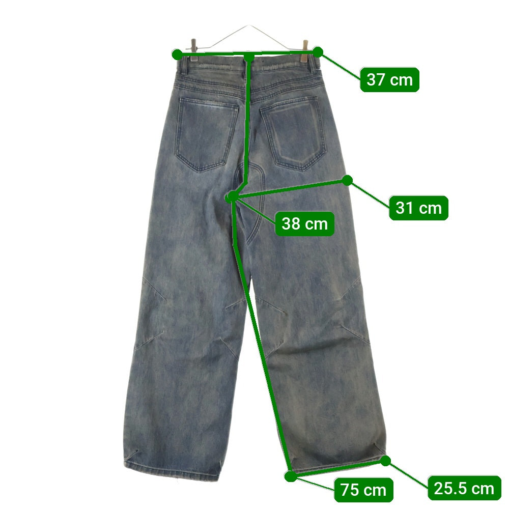 NO/FAITH STUDIOS(ノーフェイスストゥディオス) BASIC USED DENIM ベーシック ユーズド加工 ジップフライ ワイドデニムパンツ インディゴ BSUD03-BLK