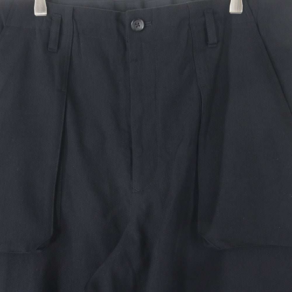 Yohji Yamamoto POUR HOMME(ヨウジヤマモト プールオム) WOOL GABARDINE POCKET DETAIL PANTS ウールギャバジン ポケットディティール パンツ ブラック HP-P60-100