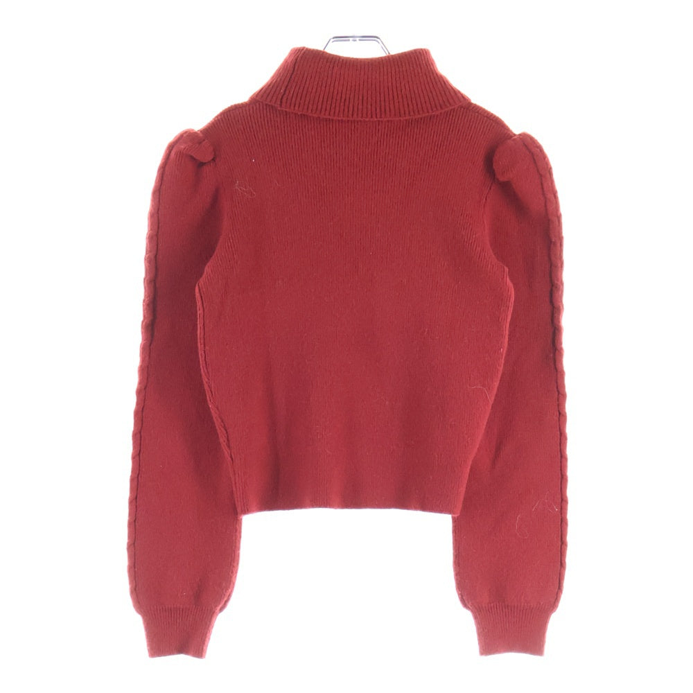 NO BRAND(ノーブランド) michell Macaron ミシェルマカロン ハートカット チェーン装飾 ポリナイロンニット セーター レッド レディース SFY0422C