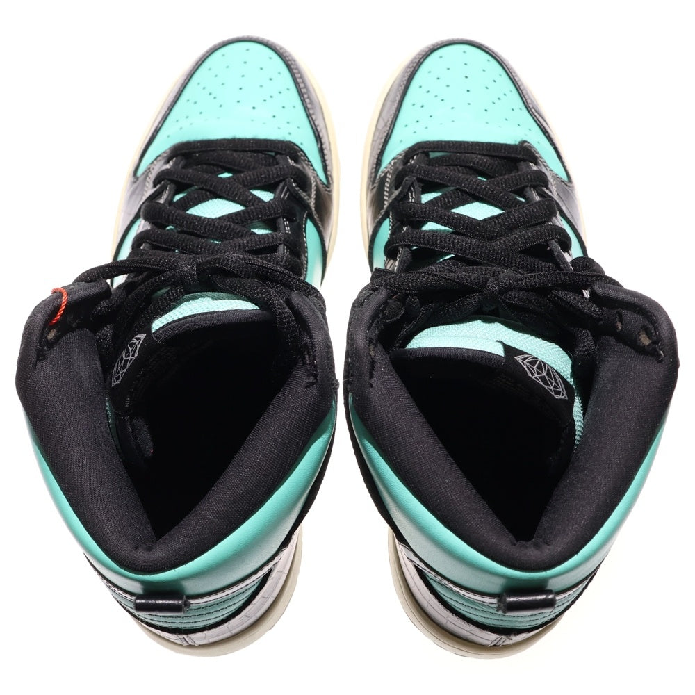 NIKE SB(ナイキエスビー) ×DIAMOND SUPPLY DUNK HIGH PREMIUM SB ダイヤモンドサプライ ダンク プレミアム ハイカットスニーカー ブラック/ブルーUS9.5/27.5cm 653599-400