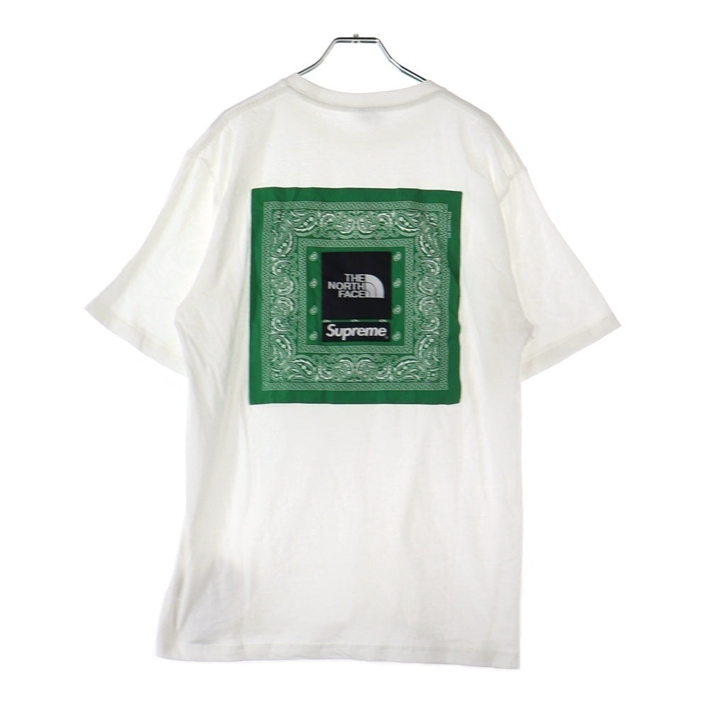 SUPREME(シュプリーム) 22SS ×THE NORTH FACE Bandana S/S Tee ザノースフェイス バンダナ クルーネック半袖Tシャツ カットソー ホワイト/グリーン NT02209I