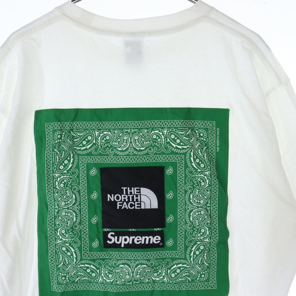 SUPREME(シュプリーム) 22SS ×THE NORTH FACE Bandana S/S Tee ザノースフェイス バンダナ クルーネック半袖Tシャツ カットソー ホワイト/グリーン NT02209I