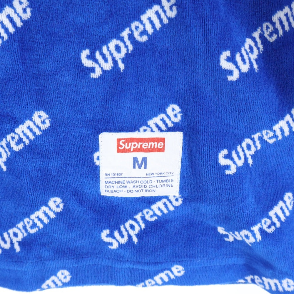 SUPREME(シュプリーム) 17AW Velour Diagonal logo L/S Top ベロアダイアゴナルロゴ ロングスリーブ長袖Tシャツ カットソー ブルー/ホワイト