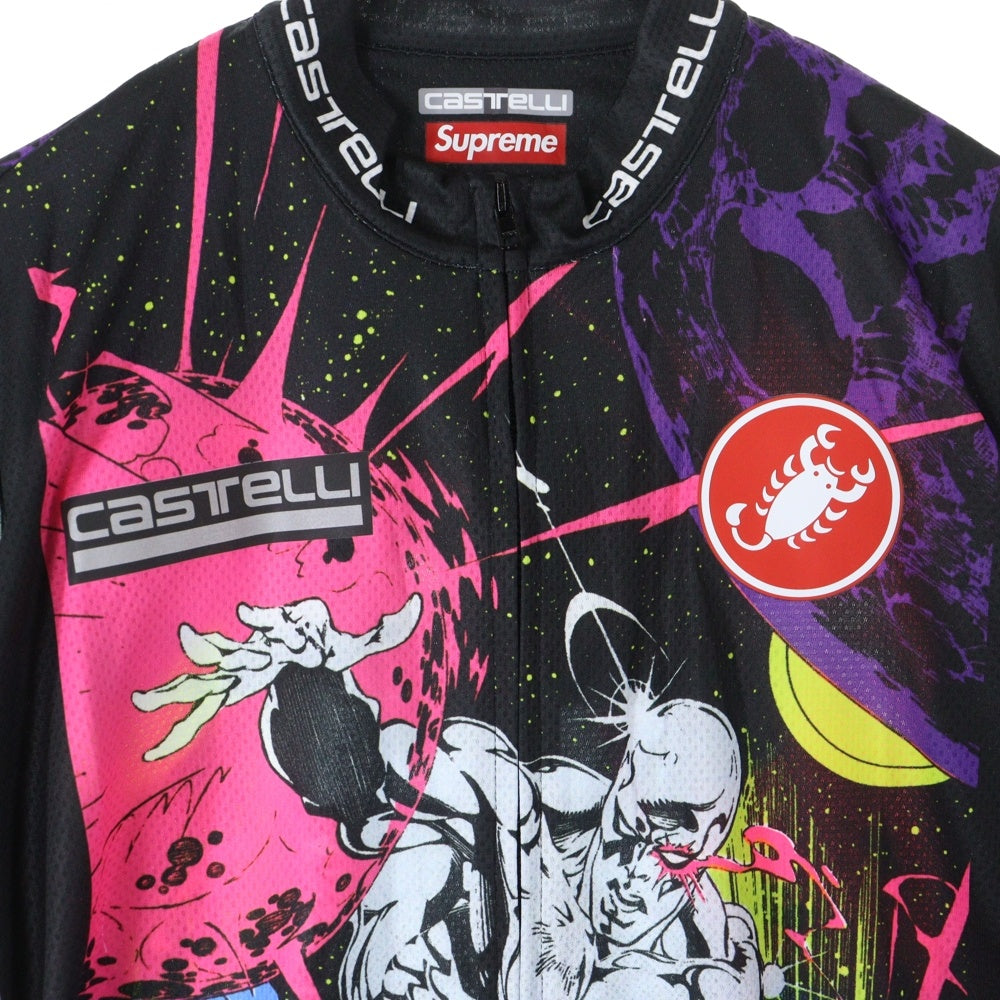 SUPREME(シュプリーム) 22SS ×CASTELLI Silver Surfer Cycling Jersey カステリ シルバー サーファー サイクリング 半袖ジップアップジャージ マルチカラー
