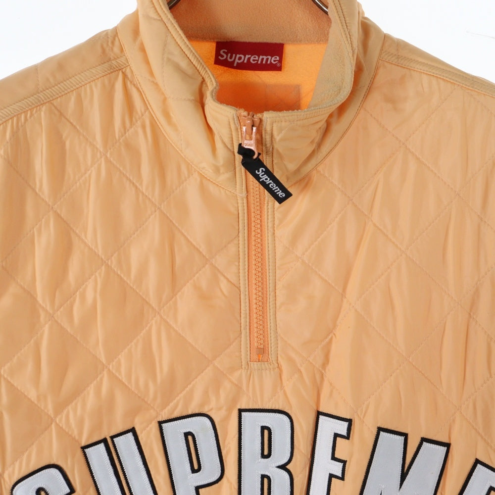 SUPREME(シュプリーム) 17SS Arc Logo Quilted Half Zip Pullover アーチロゴ キルティング ハーフジップ プルオーバー インナーボアジャケット ベージュ