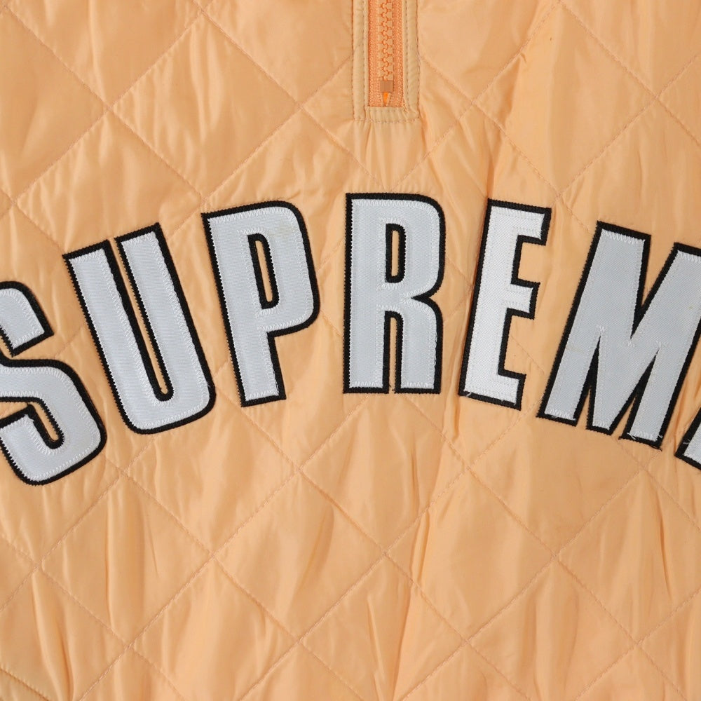 SUPREME(シュプリーム) 17SS Arc Logo Quilted Half Zip Pullover アーチロゴ キルティング ハーフジップ プルオーバー インナーボアジャケット ベージュ