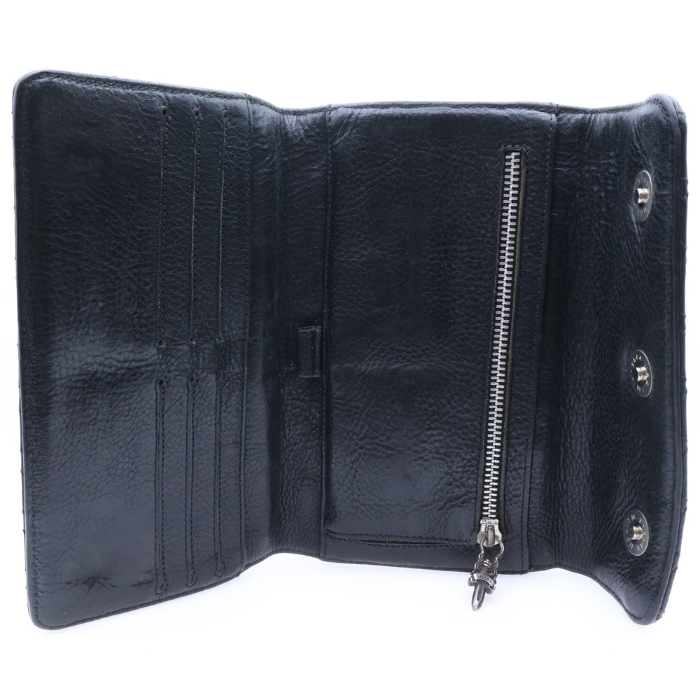 CHROME HEARTS(クロムハーツ) WAVE4 QLT 3SNP #4ウェーブ キルティング レザーウォレット 長財布 ブラック