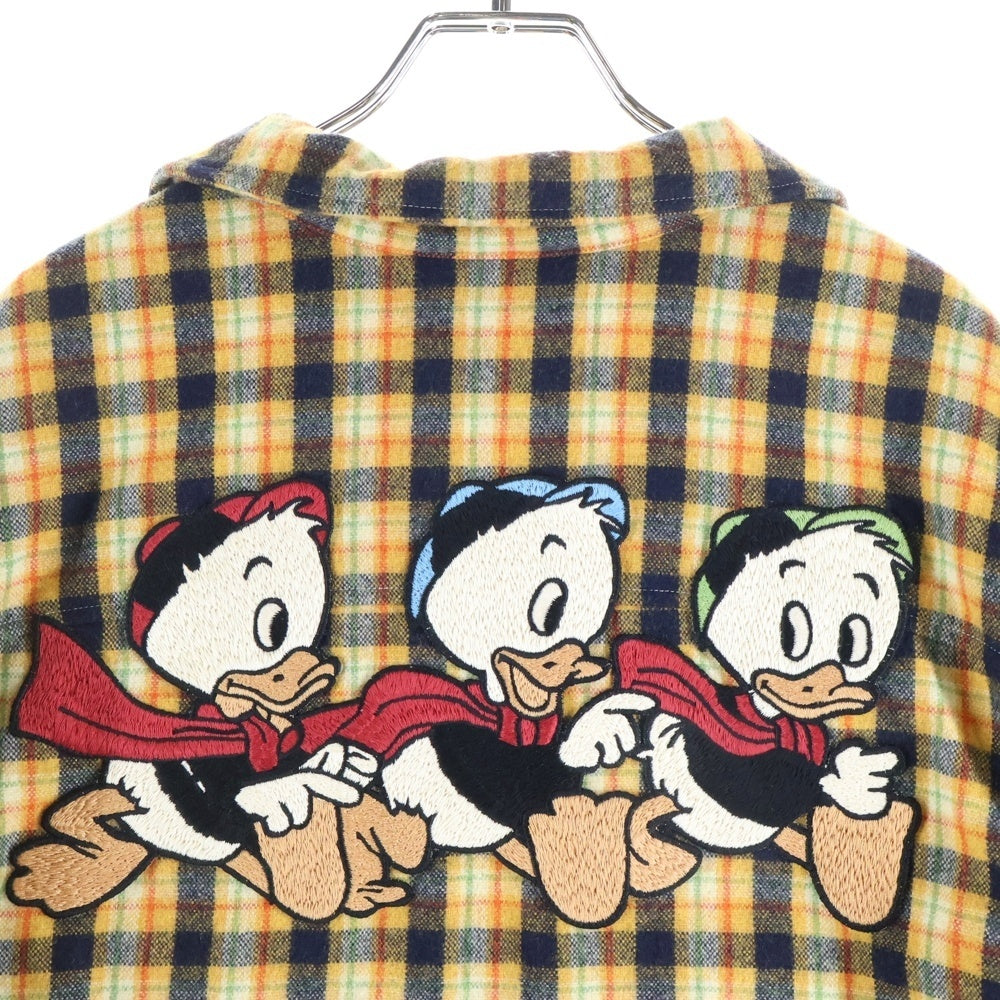 GUCCI(グッチ) 21SS ×Disney PLAID LONG SLEEVE SHIRT ディズニー バックキャラクター刺繍 チェック柄 中綿 シャツジャケット イエロー 638805 ZAGG6